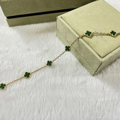 [Echo]CLOVER 6 MOTIF MALACHITE BRACELET