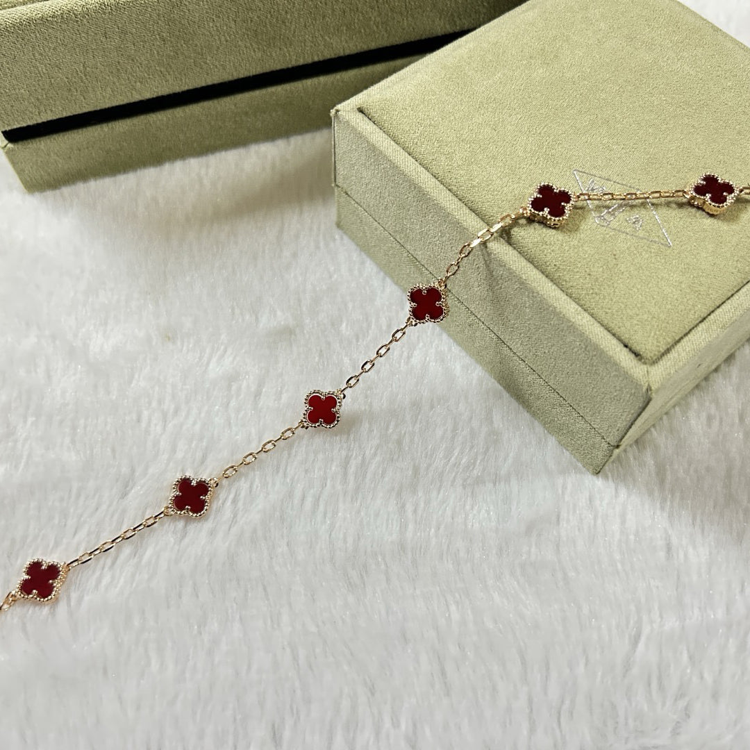 [Echo]CLOVER 6 MOTIF RED AGATE BRACELET