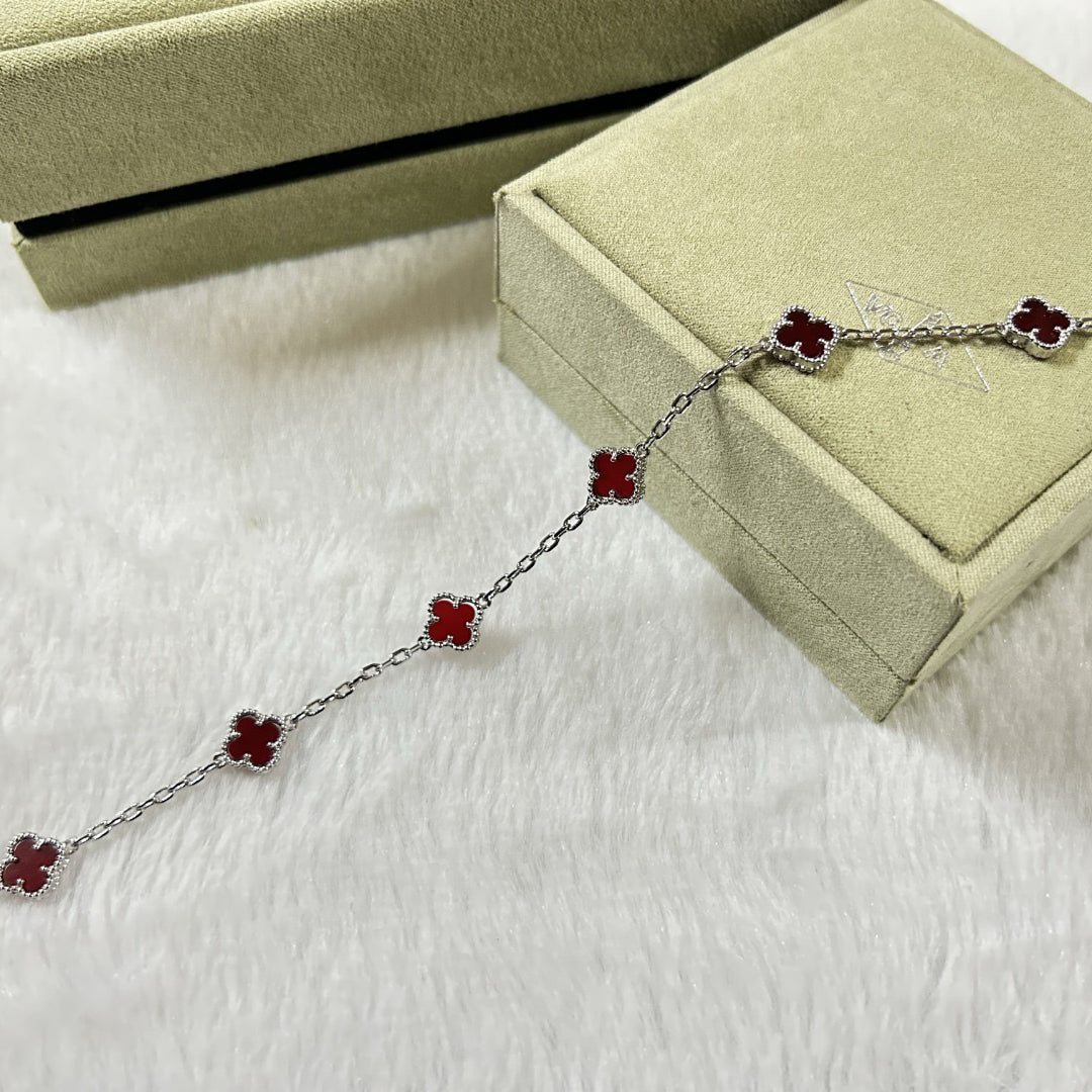 [Echo]CLOVER 6 MOTIF RED AGATE BRACELET