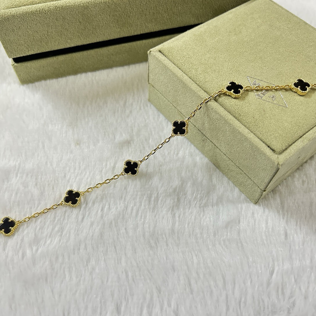 [Echo]CLOVER 6 MOTIF  ONYXS BRACELET