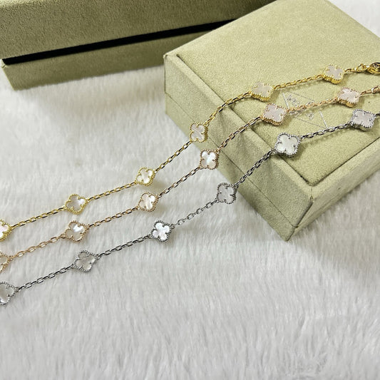 [Echo]CLOVER 6 MOTIF WHITE MOP BRACELET
