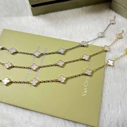 [Echo]CLOVER 6 MOTIF WHITE MOP BRACELET
