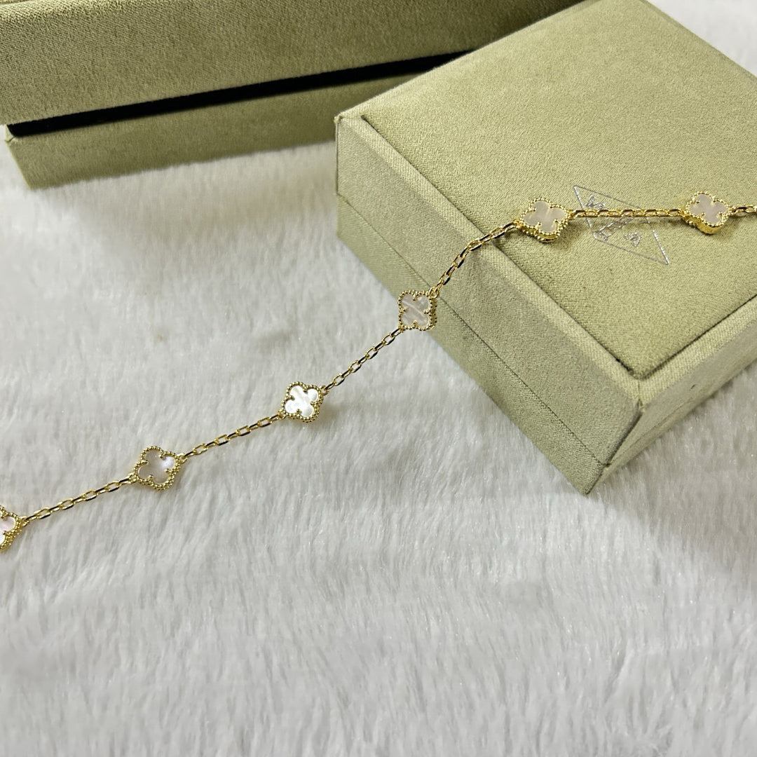 [Echo]CLOVER 6 MOTIF WHITE MOP BRACELET