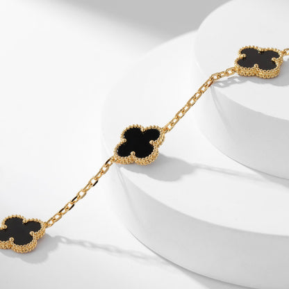 [Echo ]CLOVER 10 MOTIFS ONYX NECKLACE