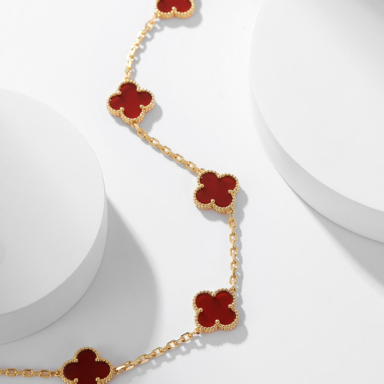 [Echo ]CLOVER 10 MOTIFS CARNELIAN NECKLACE