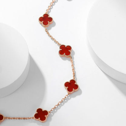 [Echo ]CLOVER 10 MOTIFS CARNELIAN NECKLACE