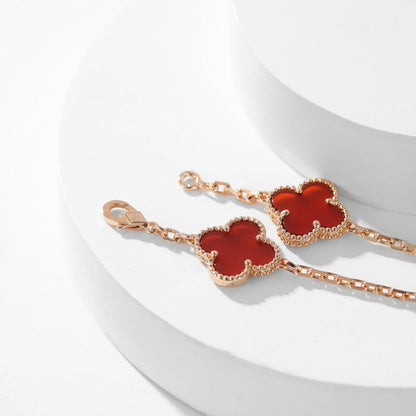 [Echo ]CLOVER 10 MOTIFS CARNELIAN NECKLACE