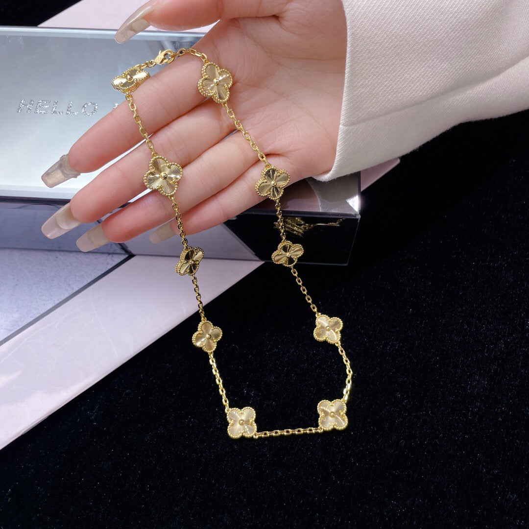 [Echo ]CLOVER 10 MOTIFS LASER NECKLACE