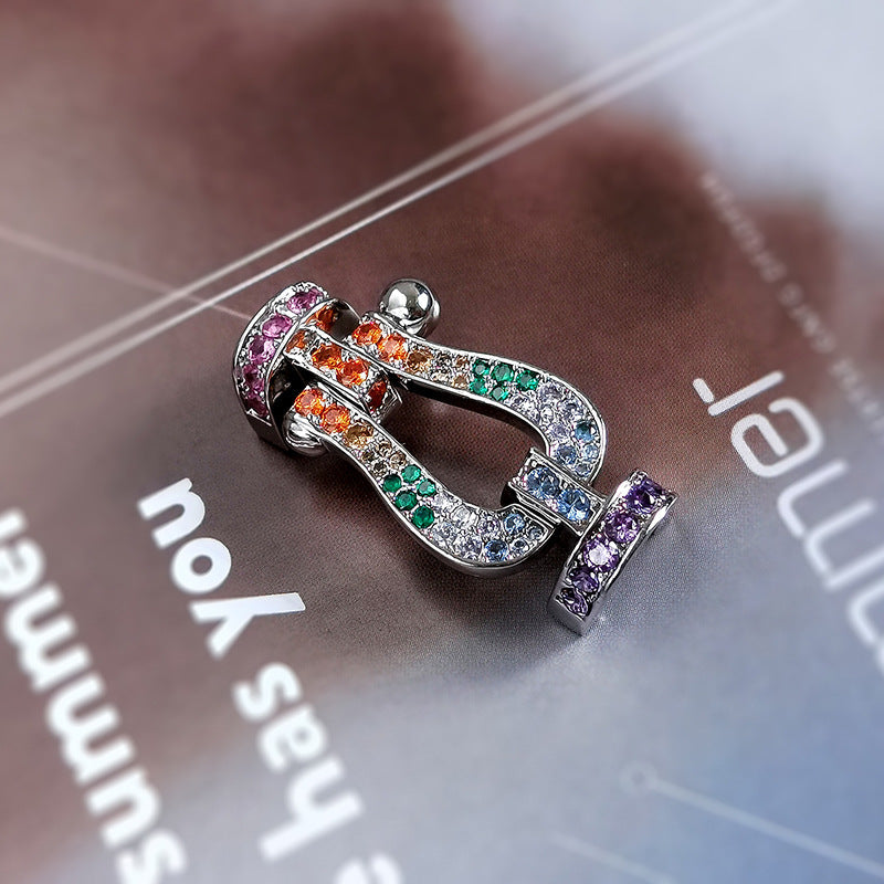 [Echo ]FORCE LARGE HORSESHOE  COLORED DIAMOND BRACELET ROSE GOLD