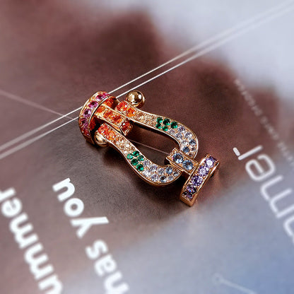 [Echo ]FORCE LARGE HORSESHOE  COLORED DIAMOND BRACELET ROSE GOLD