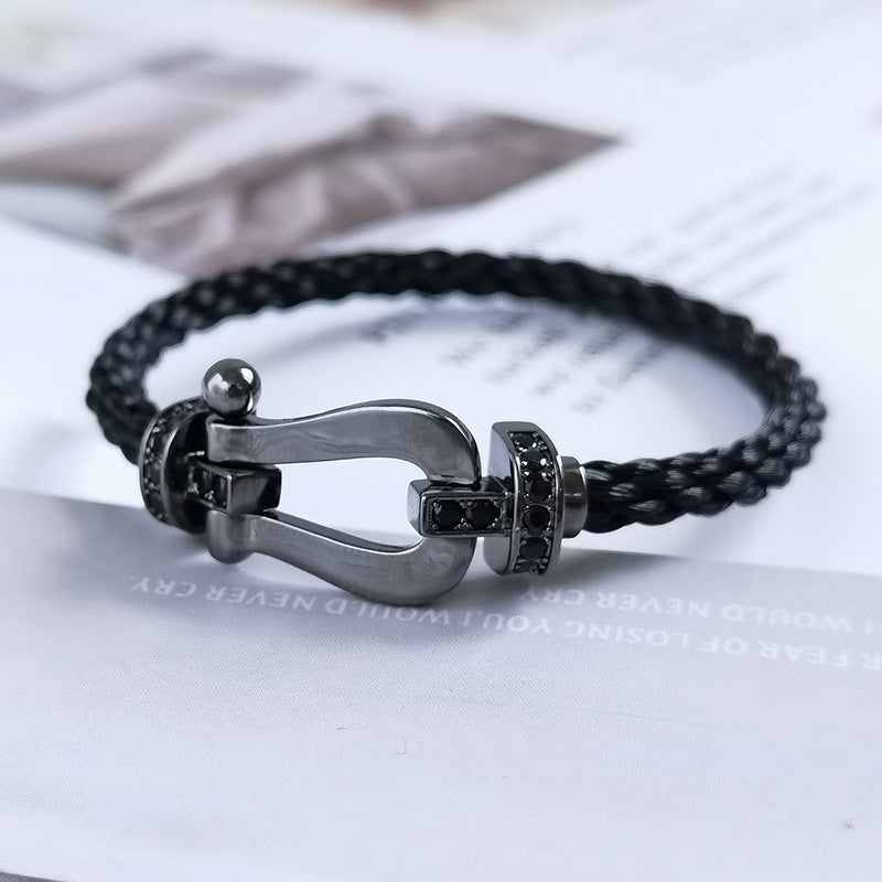 [Echo ]FORCE LARGE SERIES HORSESHOE BLACK SAMURAI BRACELET