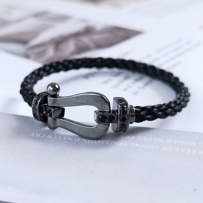 [Echo ]FORCE LARGE SERIES HORSESHOE BLACK SAMURAI BRACELET