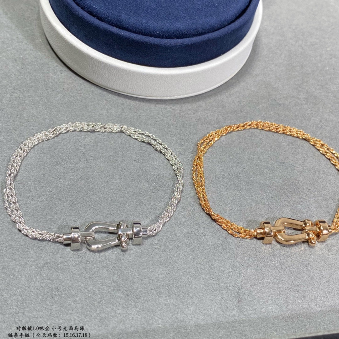 [Echo ]FORCE SMALL HORSESHOE  DIAMOND CHAIN ROPE BRACELET