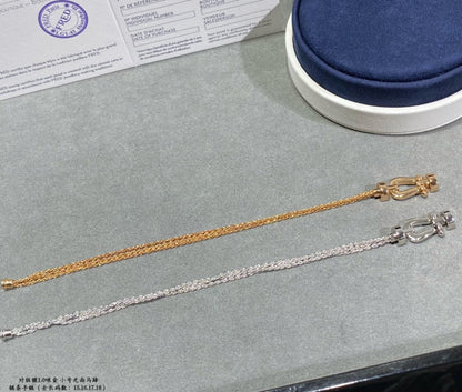 [Echo ]FORCE SMALL HORSESHOE  DIAMOND CHAIN ROPE BRACELET