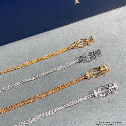 [Echo ]FORCE SMALL HORSESHOE  DIAMOND CHAIN ROPE BRACELET