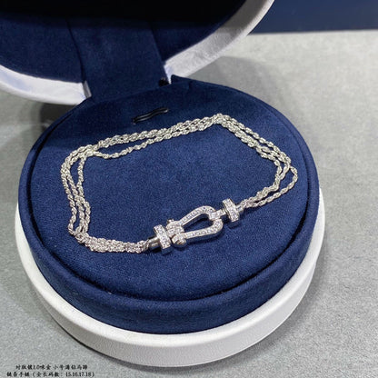 [Echo ]FORCE SMALL HORSESHOE  DIAMOND CHAIN ROPE BRACELET