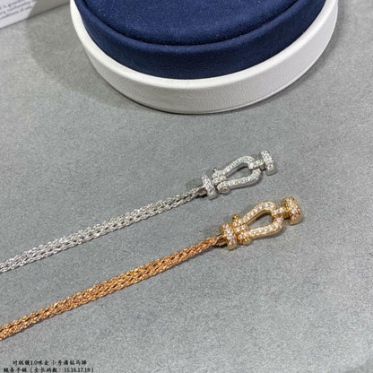 [Echo ]FORCE SMALL HORSESHOE  DIAMOND CHAIN ROPE BRACELET