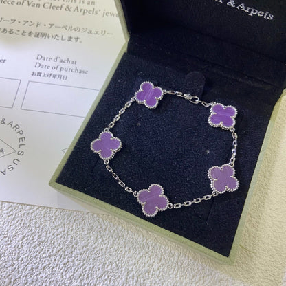 [Echo]CLOVER  5 MOTIFS  PURPLE VIOLET BRACELET
