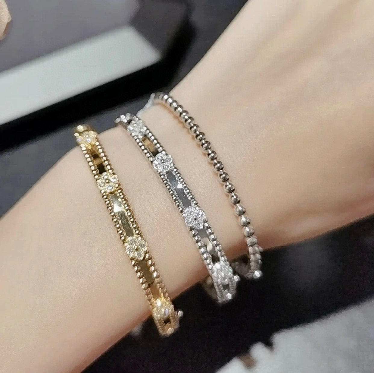 [Echo ]CLOVER BRACELET 4MM DIAMONDS