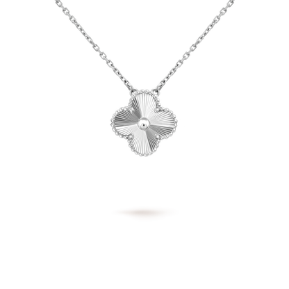 [Echo ]CLOVER 15MM LASER NECKLACE SILVER