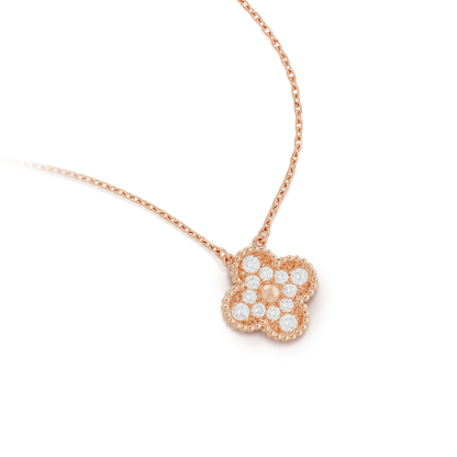 [Echo ]CLOVER 15MM DIAMOND SINGLE FLOWER NECKLACE
