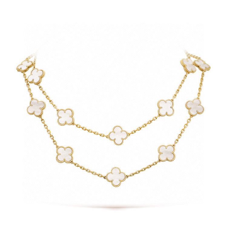 [Echo ]CLOVER 20 MOTIFS WHITE MOP NECKLACE