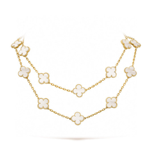 [Echo ]CLOVER 20 MOTIFS WHITE MOP NECKLACE