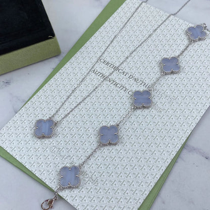 [ECHO ] CLOVER 5 MOTIF PURPLE CHALCEDONY BRACELET COLLECTION