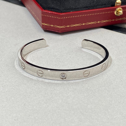 [Echo ]LOVE BRACELET 6.1MM 1 DIAMOND OPEN CUFF