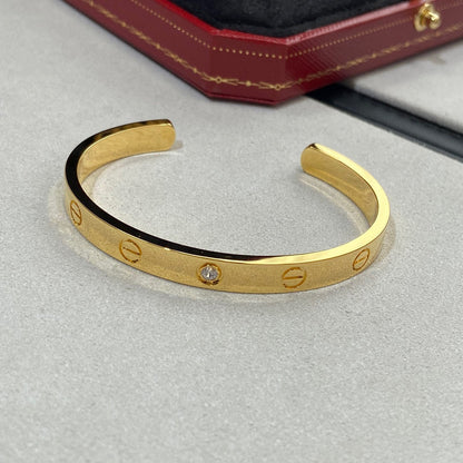 [Echo ]LOVE BRACELET 6.1MM 1 DIAMOND OPEN CUFF
