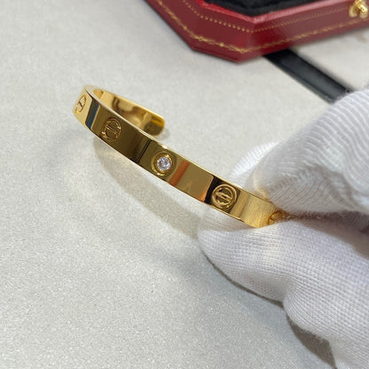 [Echo ]LOVE BRACELET 6.1MM 1 DIAMOND OPEN CUFF