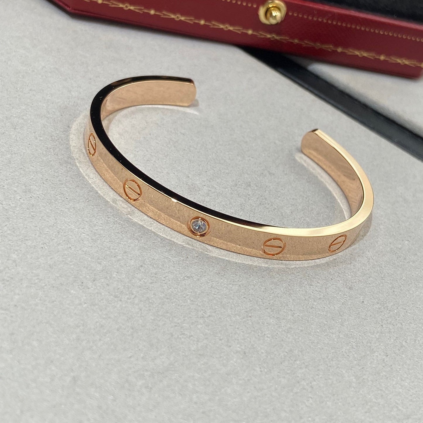 [Echo ]LOVE BRACELET 6.1MM 1 DIAMOND OPEN CUFF