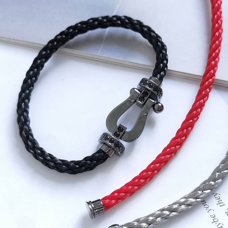 [Echo ]FORCE LARGE SERIES HORSESHOE BLACK SAMURAI BRACELET