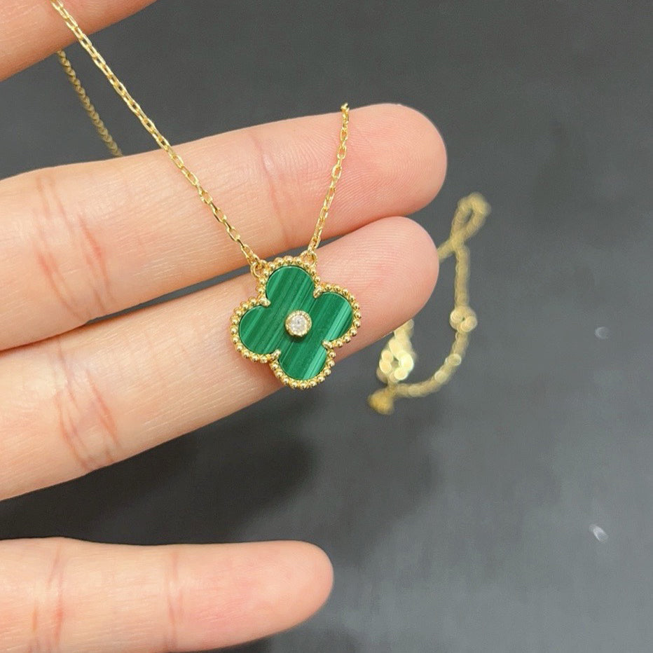 [Echo ]CLOVER 15MM DIAMOND TURQUOISE NECKLACE