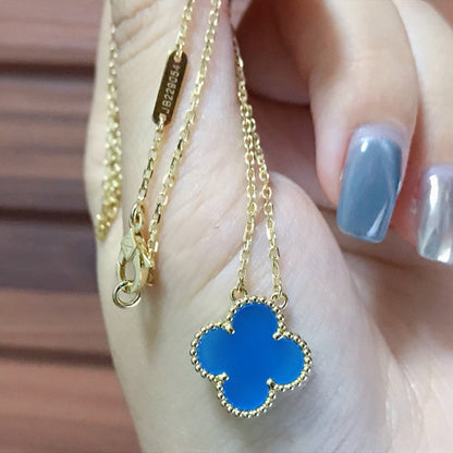 [Echo ]CLOVER 15MM BLUE AGATE NECKLACE