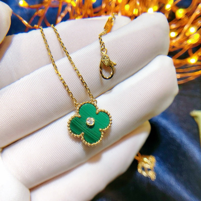 [Echo ]CLOVER 15MM DIAMOND TURQUOISE NECKLACE
