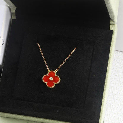 [Echo ]CLOVER 15MM DIAMOND CARNELIAN NECKLACE