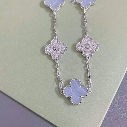 [ECHO ] CLOVER 5 MOTIF PURPLE CHALCEDONY BRACELET COLLECTION