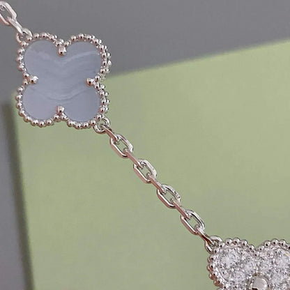 [ECHO ] CLOVER 5 MOTIF PURPLE CHALCEDONY BRACELET COLLECTION