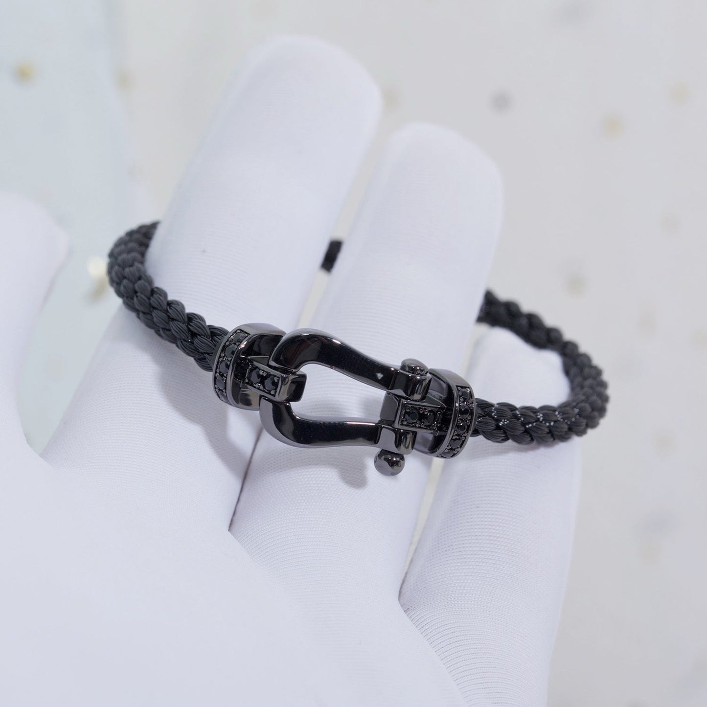 [Echo ]FORCE LARGE SERIES HORSESHOE BLACK SAMURAI BRACELET