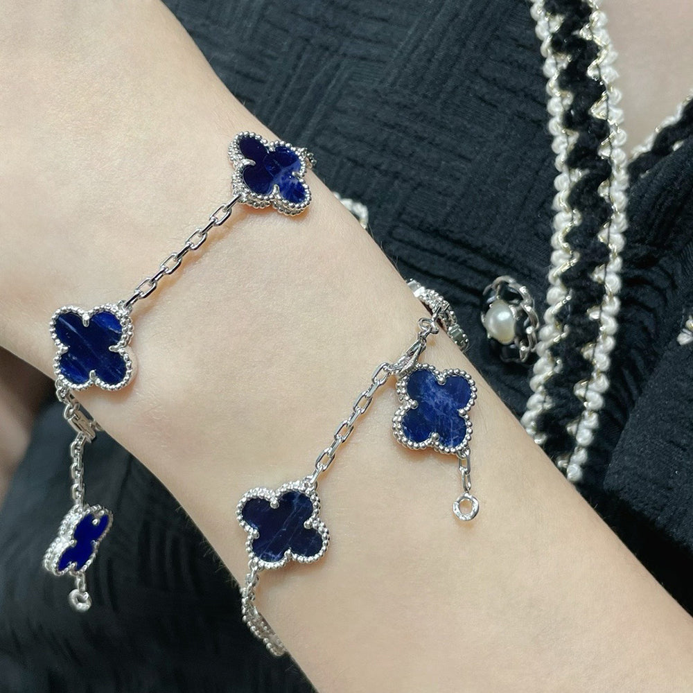 [Echo]CLOVER 5 MOTIF PIETERSITE SILVER BRACELET
