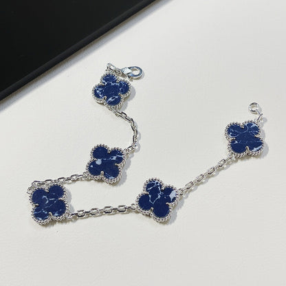 [Echo]CLOVER 5 MOTIF PIETERSITE SILVER BRACELET