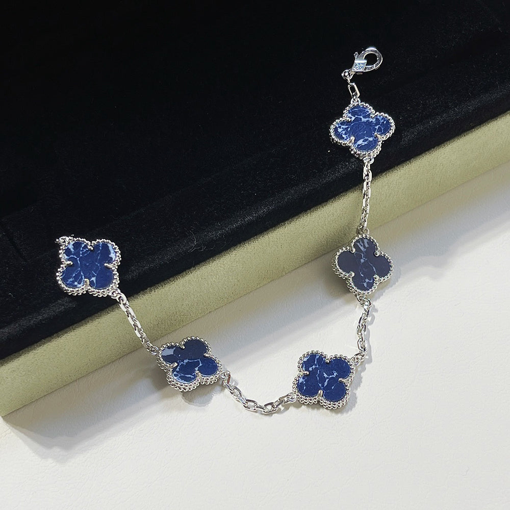 [Echo]CLOVER 5 MOTIF PIETERSITE SILVER BRACELET