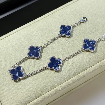 [Echo]CLOVER 5 MOTIF PIETERSITE SILVER BRACELET