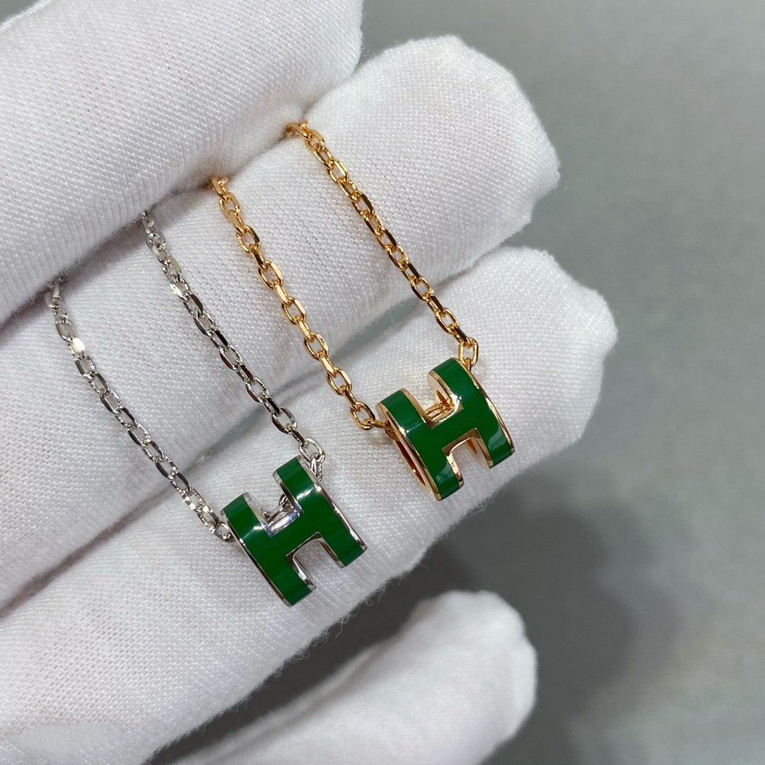 [Echo ]POP H GRÜNE HALSKETTE SILBER UND GOLD