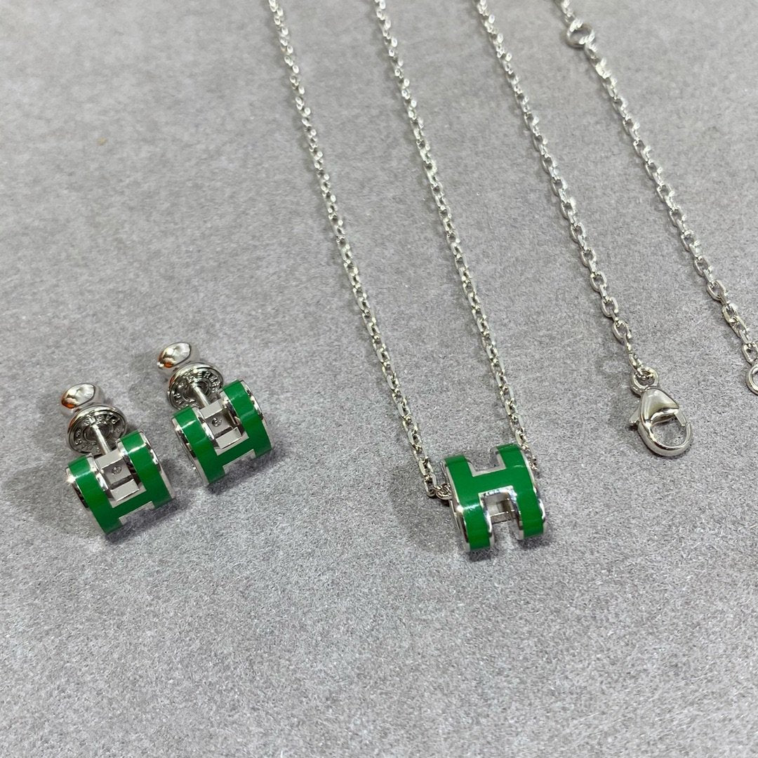 [Echo ]POP H GRÜNE HALSKETTE SILBER UND GOLD