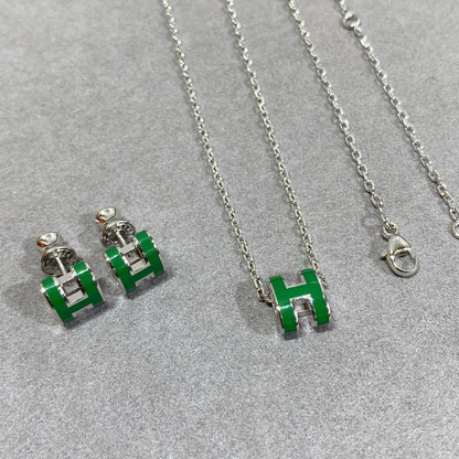 [Echo ]POP H GRÜNE HALSKETTE SILBER UND GOLD