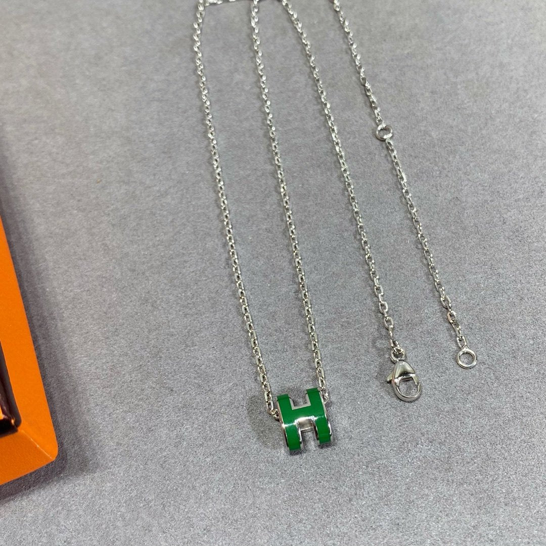 [Echo ]POP H GRÜNE HALSKETTE SILBER UND GOLD