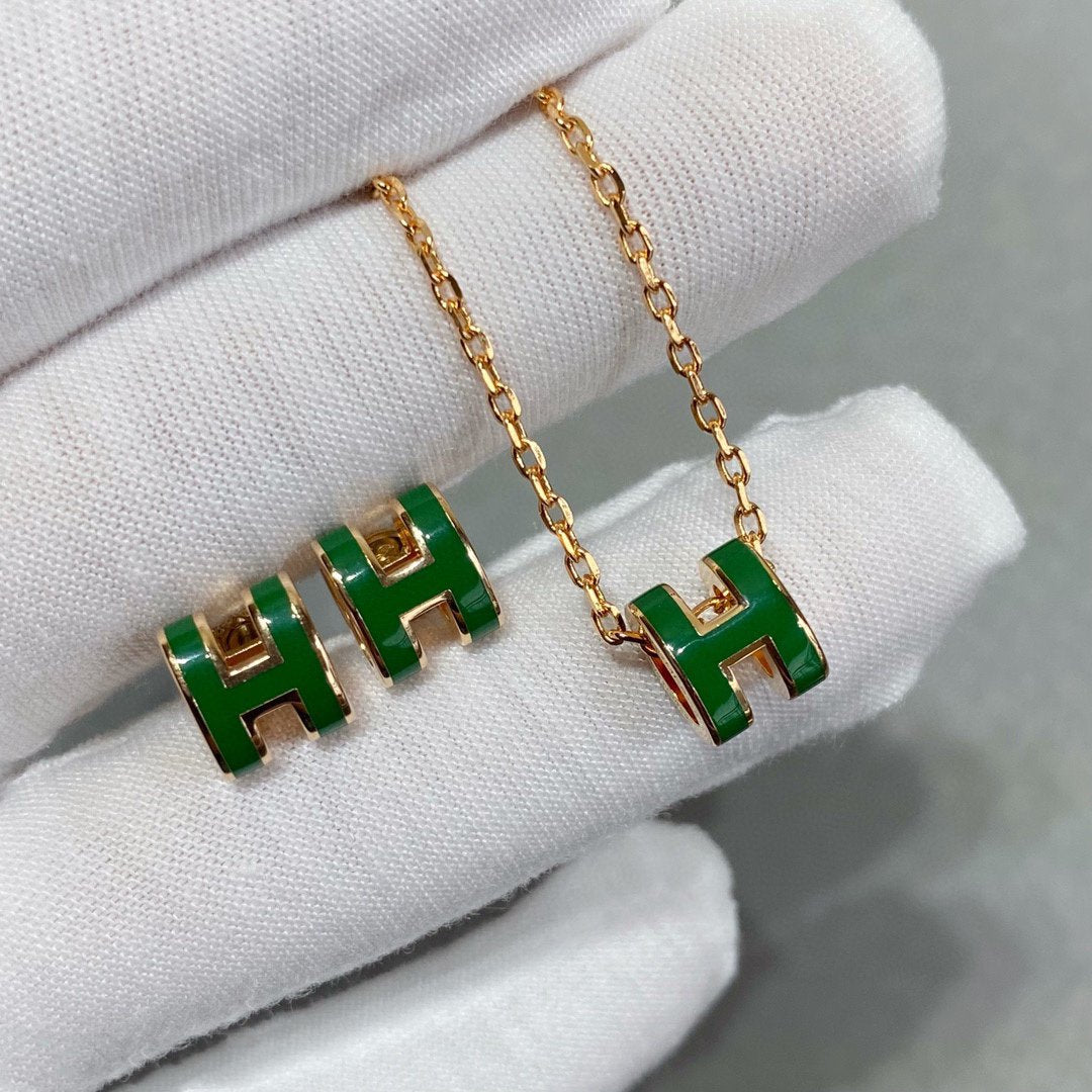 [Echo ]POP H GRÜNE HALSKETTE SILBER UND GOLD