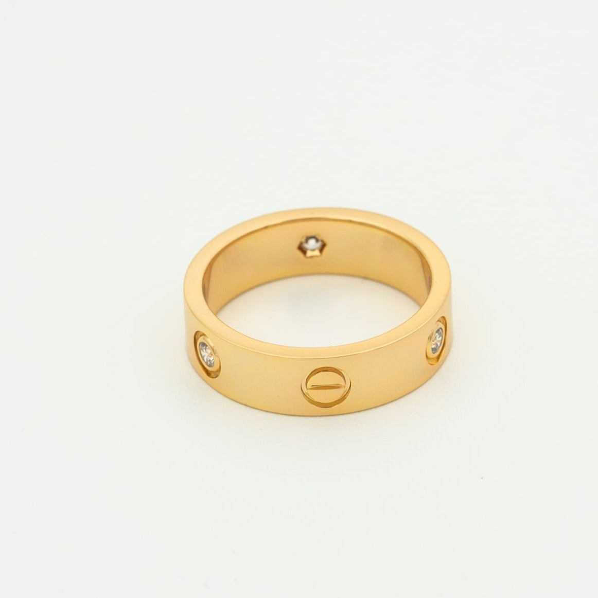 [Echo ]LOVE RING 5.5MM 3 DIAMONDS PINK GOLD